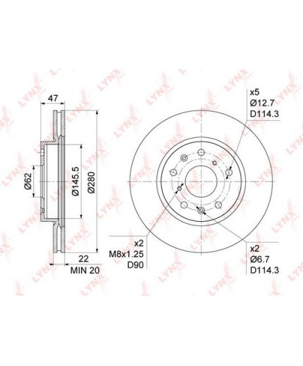 Lynxauto Тормозной диск