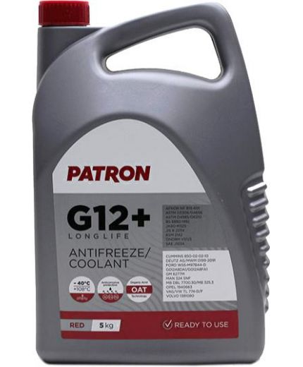Антифриз Patron RED красный G12+ 5кг 4,4л