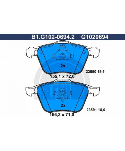GALFER Колодки дисковые 4 шт