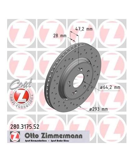 ZIMMERMANN Тормозной диск передний