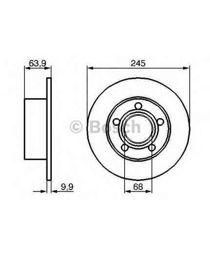 BOSCH Тормозной диск задний