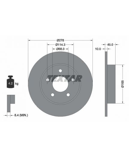 Textar Тормозной диск задний