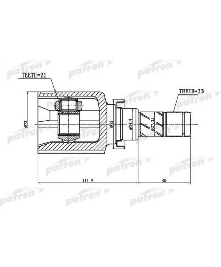 Patron ШРУС внутренний 33x34.9x21