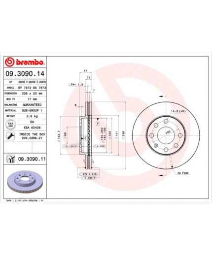 BREMBO Тормозной диск передний Фото 3