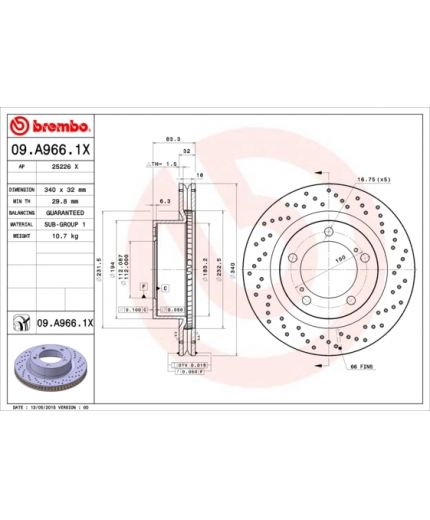 BREMBO Тормозной диск передний