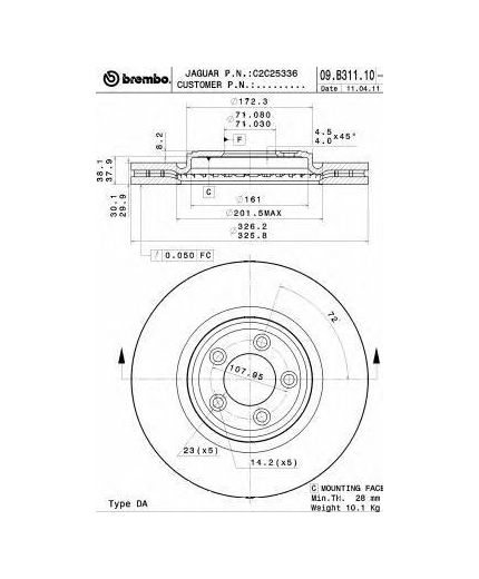 BREMBO Тормозной диск