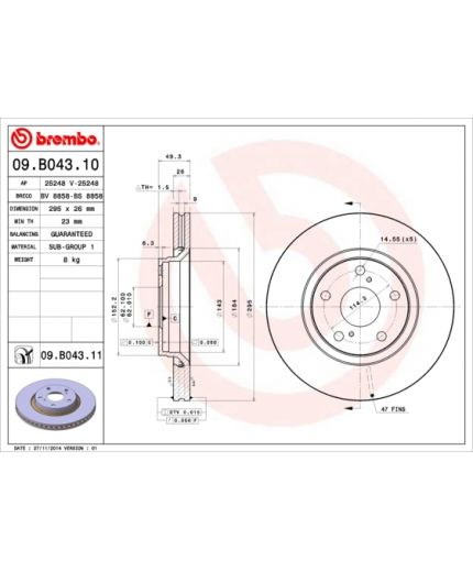 BREMBO Тормозной диск