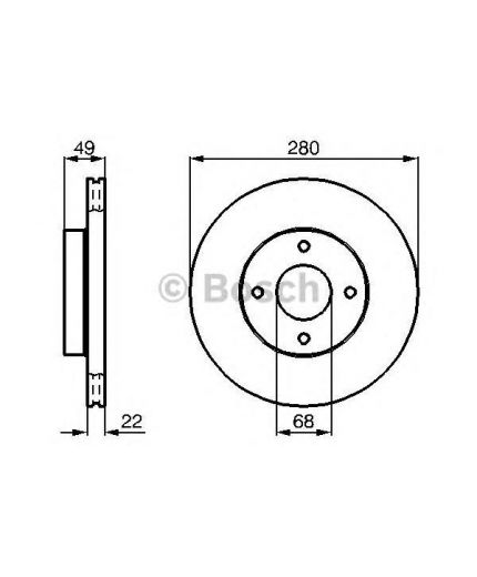 BOSCH Тормозной диск передний