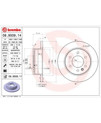 BREMBO Тормозной диск задний с покрытием Фото 3
