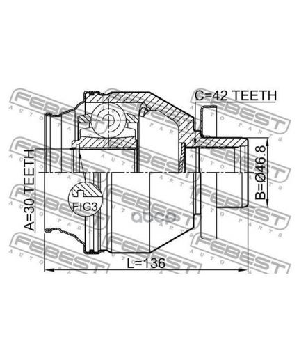 FEBEST ШРУС внутренний левый