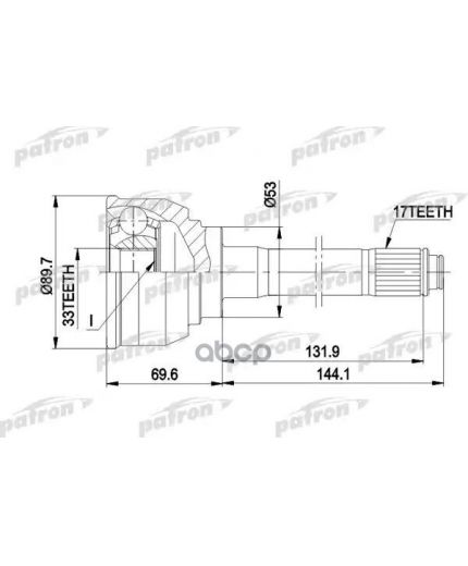 Patron ШРУС наружный комплект A:17, B:33, D:89.7
