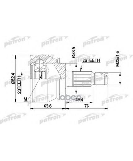 Patron ШРУС наружный комплект A:30, B:27, D:65