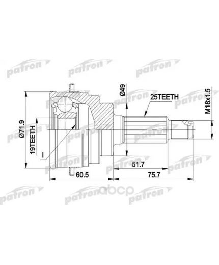 Patron ШРУС наружный комплект без ABS