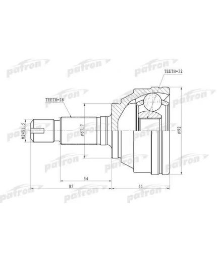 Patron ШРУС наружный 28x57,7x32