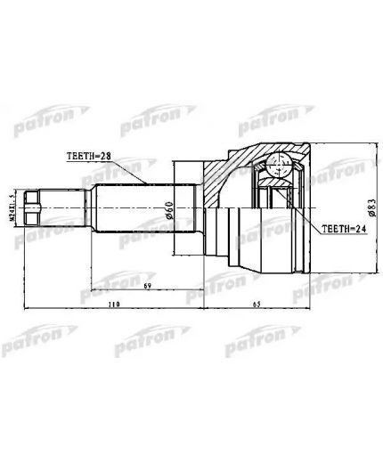 Patron ШРУС наружный 28x60x24