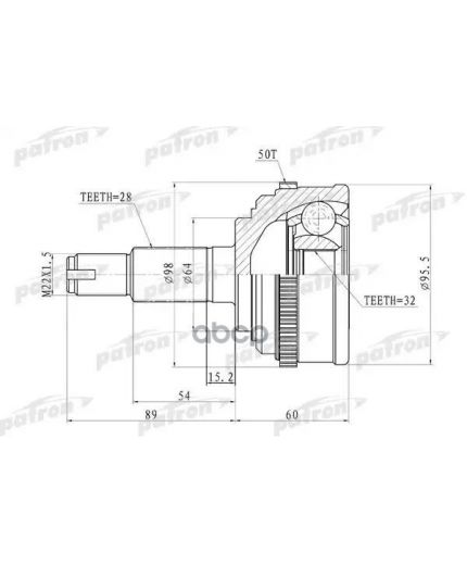 Patron ШРУС наружный 28x64x32