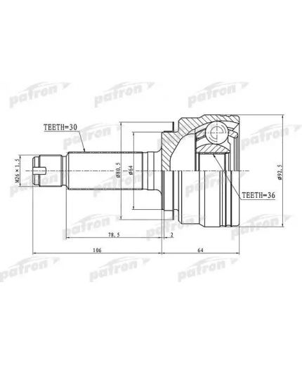Patron ШРУС наружный 30x64x36