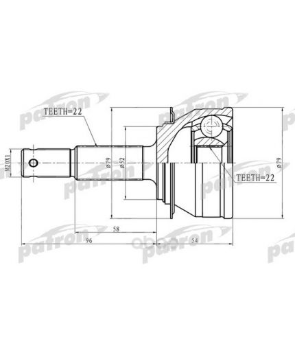 Patron ШРУС наружный 22x52x22