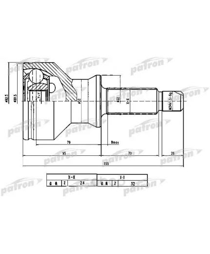 Patron ШРУС наружный 24x62x32