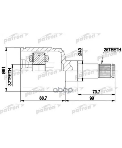 Patron ШРУС внутренний комплект 25x40x32