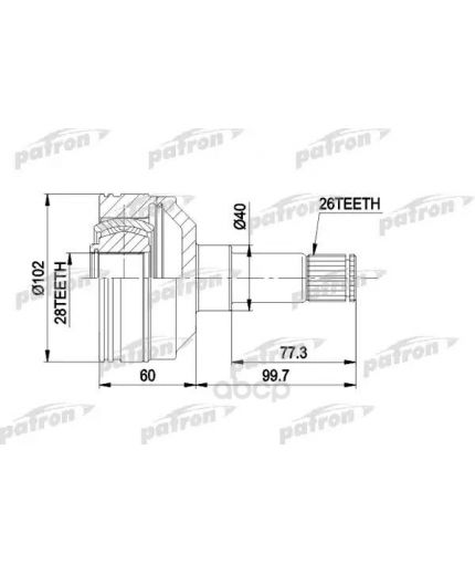 Patron ШРУС внутренний левый передний комплект