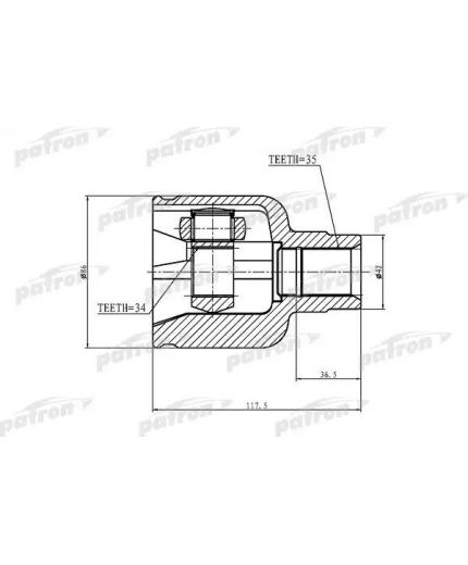 Patron ШРУС внутренний правый 35x42x34