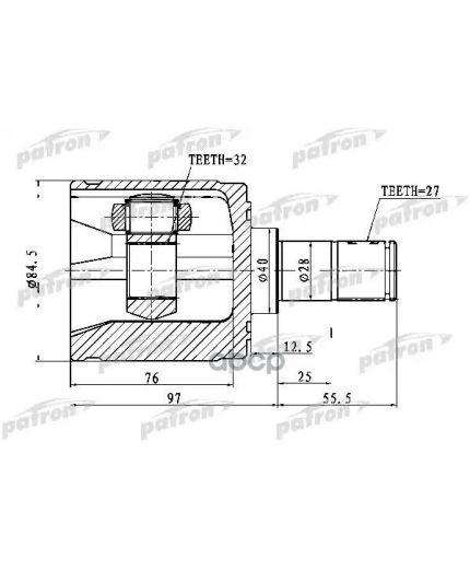 Patron ШРУС внутренний правый 32x40x27