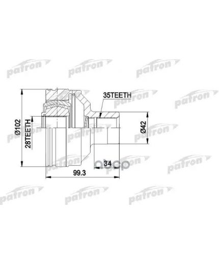 Patron ШРУС ШРУС внутренний правый передний комплект