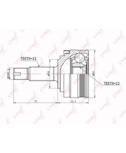 Lynxauto ШРУС наружный комплект