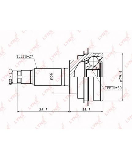 Lynxauto ШРУС наружный комплект