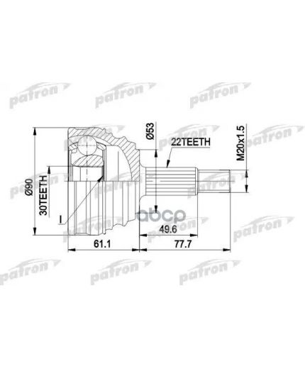 Patron ШРУС наружный комплект 22x53.2x30