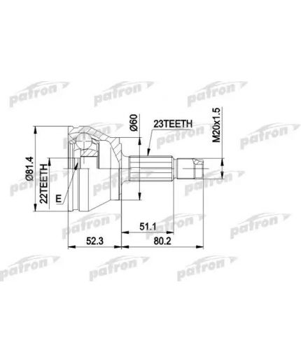 Patron ШРУС наружный комплект 23x48x22