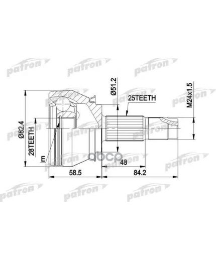 Patron ШРУС наружный комплект 25x51x28