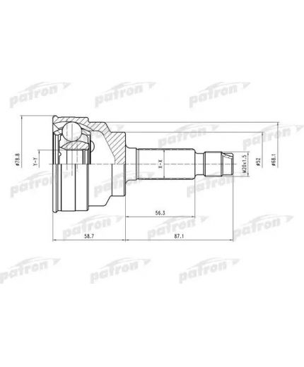 Patron ШРУС наружный комплект 24x52x22 K