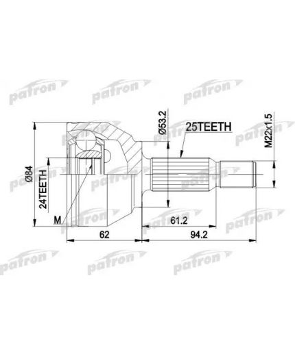 Patron ШРУС наружный комплект 25x52.6x24