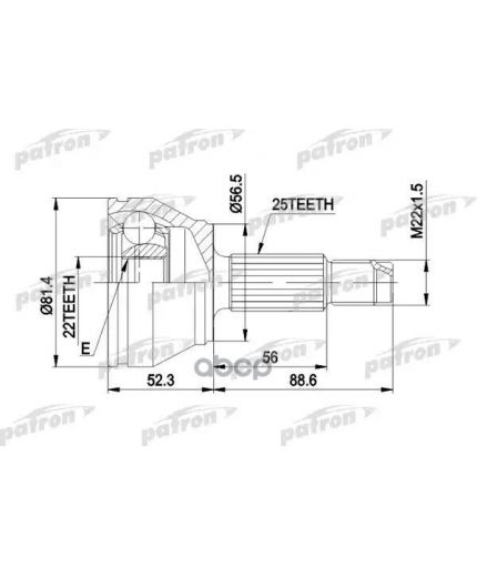 Patron ШРУС наружный комплект 25x56.5x22