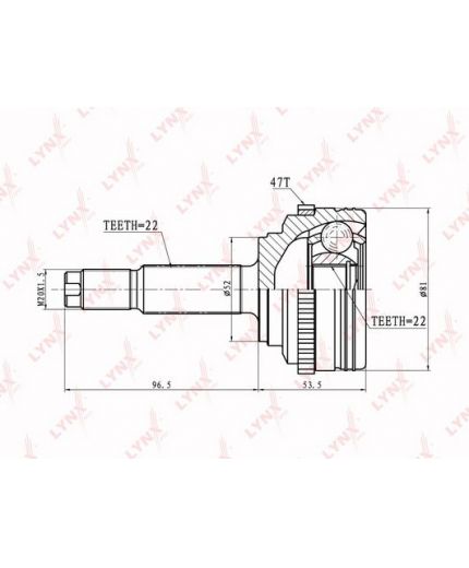 Lynxauto ШРУС наружный комплект