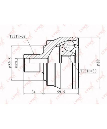 Lynxauto ШРУС наружный комплект