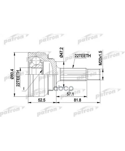 Patron ШРУС наружный комплект 22x45x22
