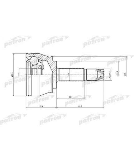 Patron ШРУС наружный комплект 22x51x22