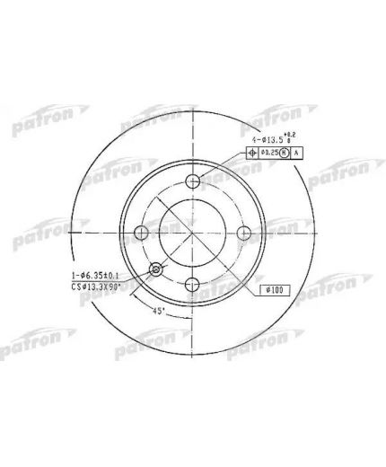 Patron Тормозной диск
