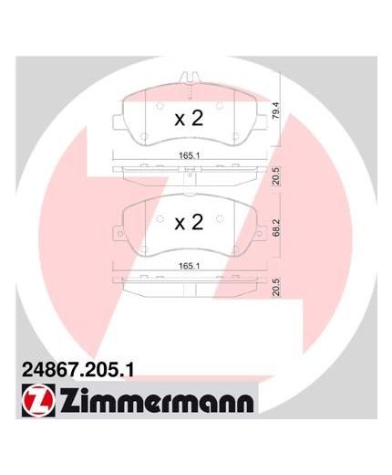 ZIMMERMANN Колодки дисковые передние