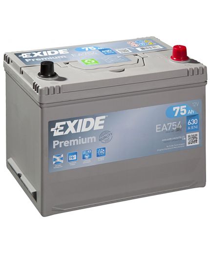 EXIDE Аккумулятор Premium EA754 630А (75 А/ч) Фото 2