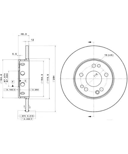 BREMBO Тормозной диск передний
