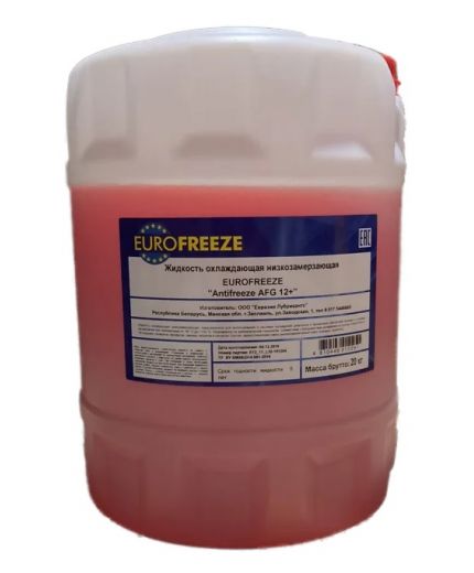 Антифриз Eurofreeze Antifreeze красный AFG 12+ -35C 23,2кг 20л