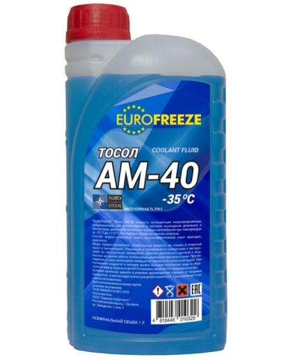 Антифриз Eurofreeze Тосол АМ-40 1кг 0,88л