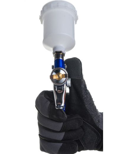 Русский мастер Краскопульт мини H-2000 HVLP верхний бачок дюза 1,0мм Фото 7