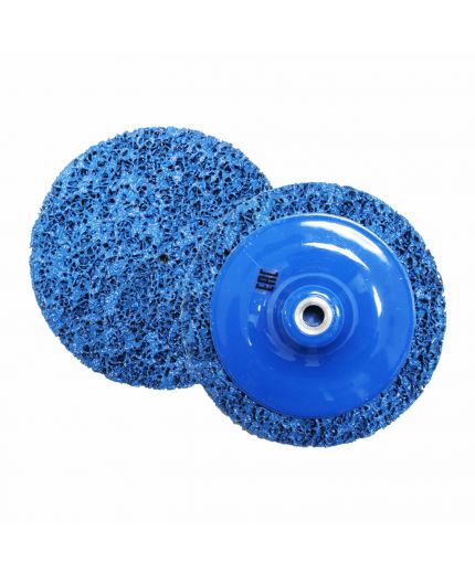 Русский мастер Круг d=150мм/M14 на резьбе СИНИЙ для снятия ржавчины на резьбе