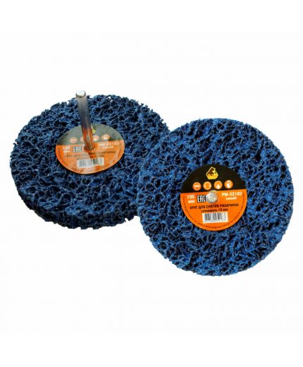 Русский мастер Круг для снятия ржавчины на шпинделе 6мм СИНИЙ d=100мм