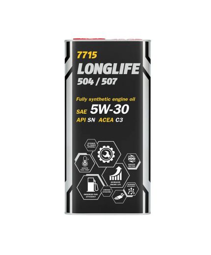 Моторное масло MANNOL 7715 LONGLIFE 504/507 5W-30 SN/CF ESTER 1л